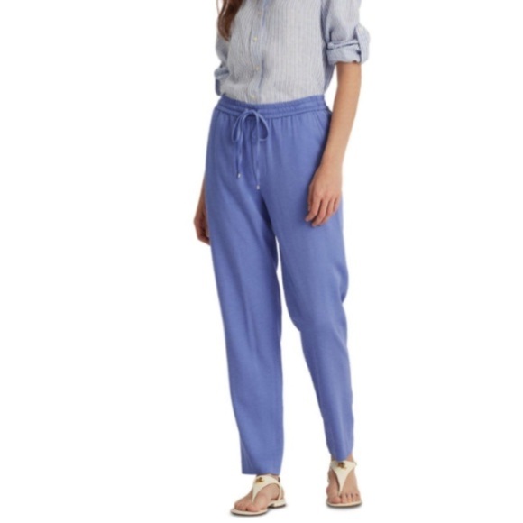 RALPH LAUREN Womens Blue Pocketed Drawstring Elastic Waist size‎ L - Picture 1 of 7